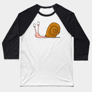 Funny snail with silly face expression Baseball T-Shirt